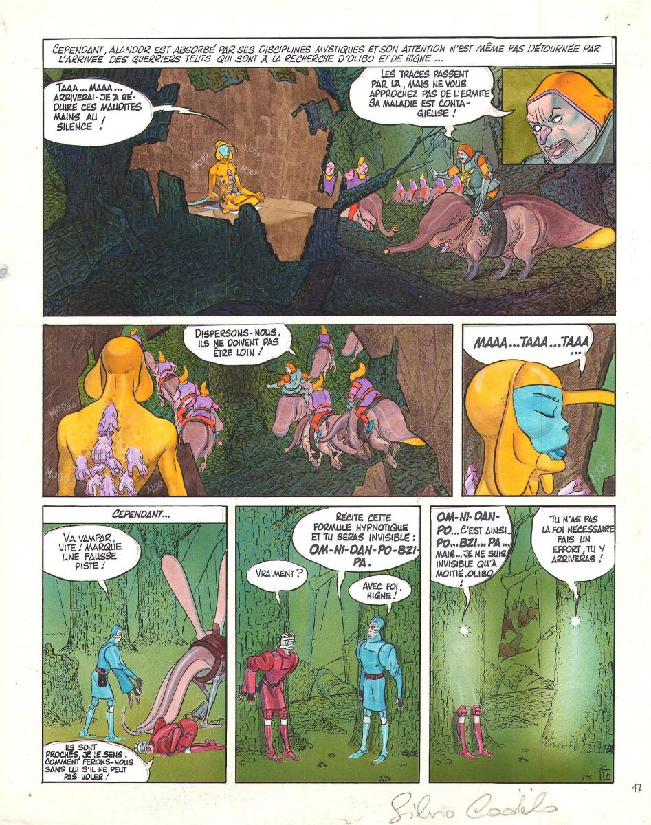 Bande Dessinée : Planche originale 17 en couleur directe de la Saga d'Alandor Tome 2 L'ange carnivore